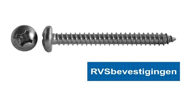 Plaatschroef Din7981 CK PH RVS A2 2,9x9,5mm 200 stuks