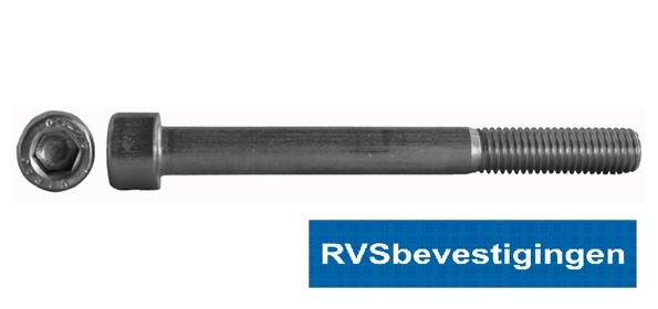 Binnenzeskantbout Din912 RVS A2 M10x16mm 50 stuks