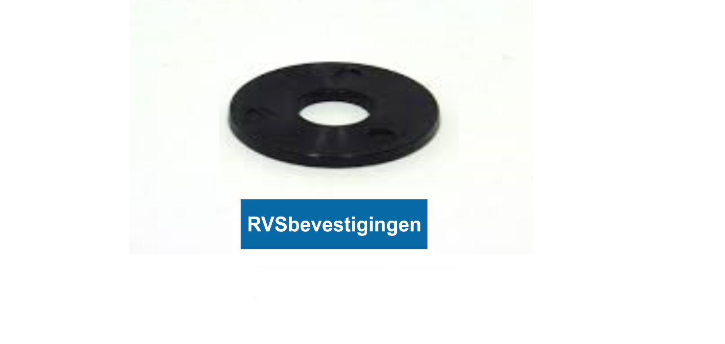 Nylon sluitring Din9021 M4 4,3mm zwart 200 stuks