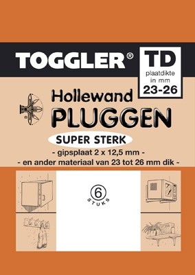 Toggler Hollewandplug 23-26mm TD-6 6 stuks