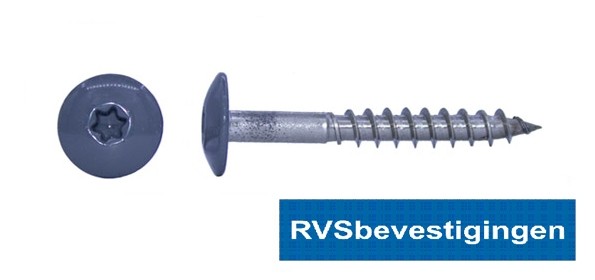 Kleurkop-schroeven voor Trespa®/HPL platen 4,8x32mm RAL7012 basaltgrijs RVS A2 TX-20 100 stuks