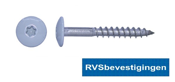 Kleurkop-schroeven voor Trespa®/HPL platen 4,8x25mm RAL7038 agaatgrijs RVS A2 TX-20 100 stuks