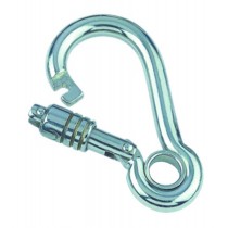 Karabijnhaak  met kous en veersluiting 6x60mm RVS A4 1 stuks