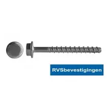 Betonschroef met zeskant flenskop 10x80mm RVS A4 10 stuks