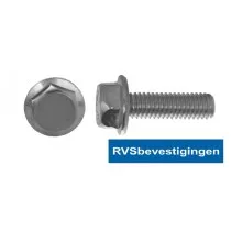 Zeskantflensbout met vertanding Din6921 RVS A2 M5x10 200 stuks