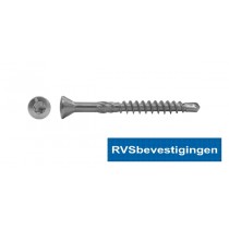 Houtbouwschroeven CSK RVS C1 TX10 freeskop boorpunt 3,2x60/40mm 500 stuks