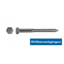 Houtdraadbout Din571 RVS A2 12x140mm 25 stuks