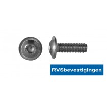 Laagbolkop binnenzeskantbout ISO7380 ULF RVS A2 M6x12mm 100 stuks