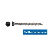 Potdekselschroef RVS Torx (TX25) 5,0x80mm 200 stuks met kop zwart RAL9005 + TX25 bit
