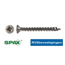 SPAX spaanplaatschroeven RVS Pozidrive (PZ) platkop 5,0x30mm 200 stuks
