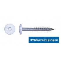 Kleurkop-schroeven voor Trespa®/HPL platen 4,8x32mm RAL1013 parelwit RVS A2 TX-20 100 stuks