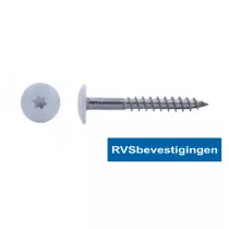 Kleurkop-schroeven voor Trespa®/HPL platen 4,8x38mm RAL7035 lichtgrijs RVS A2 TX-20 100 stuks