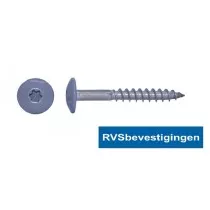 Kleurkop-schroeven voor Trespa®/HPL platen 4,8x38mm RAL7037 stofgrijs RVS A2 TX-20 100 stuks