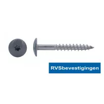 Kleurkop-schroeven voor Trespa®/HPL platen 4,8x38mm RAL7039 kwartsgrijs RVS A2 TX-20 100 stuks