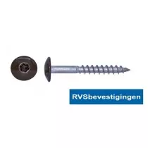 Kleurkop-schroeven voor Trespa®/HPL platen 4,8x32mm RAL8014 sepiabruin RVS A2 TX-20 100 stuks