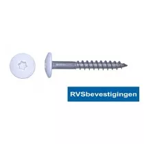 Kleurkop-schroeven voor Trespa®/HPL platen 4,8x25mm RAL9001 cremewit RVS A2 TX-20 100 stuks