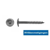 Kleurkop-schroeven voor Trespa®/HPL platen 4,8x32mm Blank RVS A2 TX-20 100 stuks